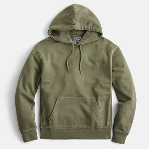 NWT J Crew Cool Cypress Green Garment Dyed French Terry Hoodie Sweatshirt